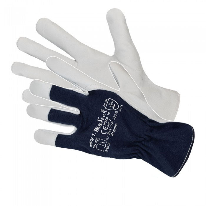 RTOPPER Leather Work Gloves | Category 2, Full-Grain Leather, High Protection