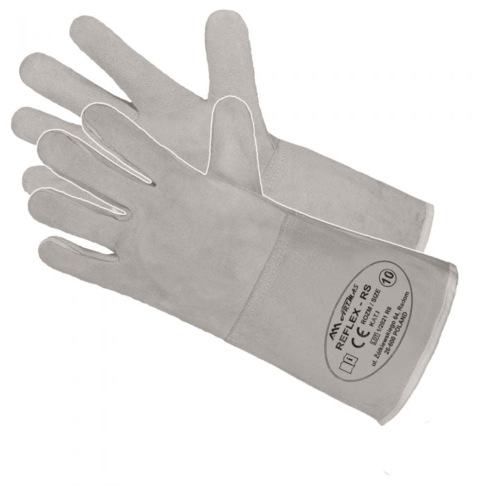 Work gloves REFLEX RS| Split leather gloves with a cuff for hand protection