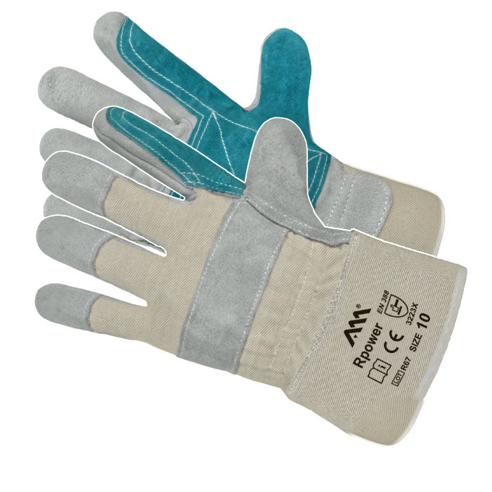 Work gloves RPOWER B | Reinforced split leather gloves with backhand protection