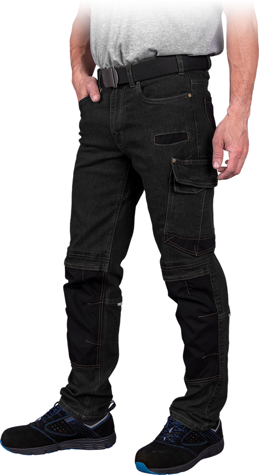 Summer denim work pants JEANS 303-T Black