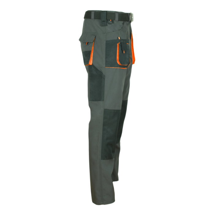 Work Pants Cargo for Men with Pockets/Straight Leg Outdoor Pants Black with Orange Accents