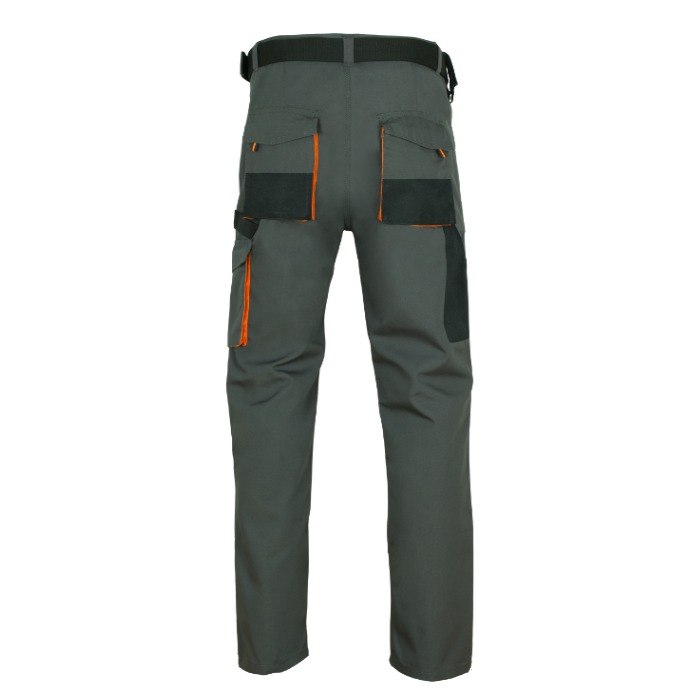 Work Pants Cargo for Men with Pockets/Straight Leg Outdoor Pants Black with Orange Accents