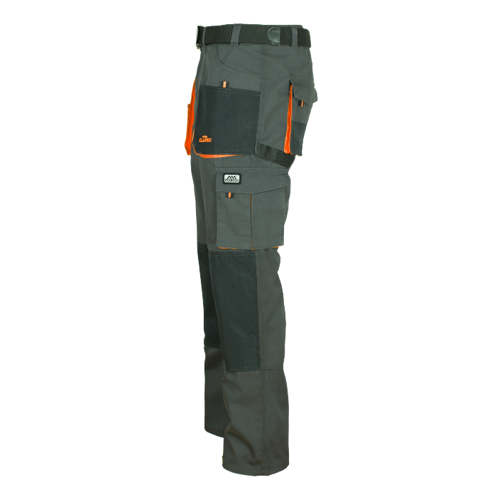 Work Pants Cargo for Men with Pockets/Straight Leg Outdoor Pants Black with Orange Accents