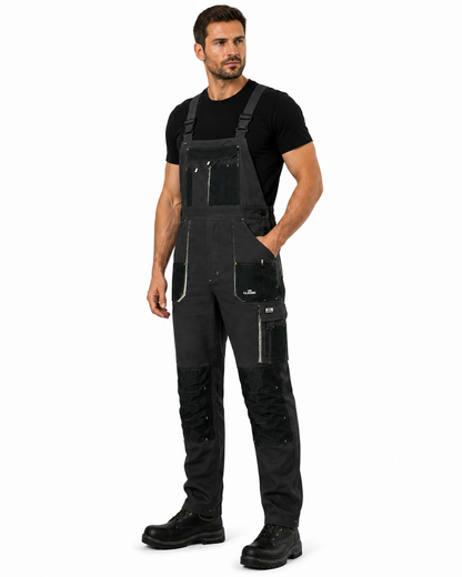 Work bib overall for men CLASSIC-GREY-B adjustable straps durable workwear