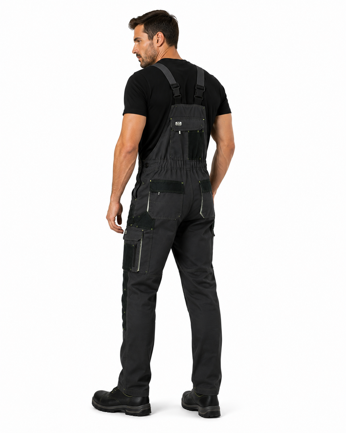 Work bib overall for men CLASSIC-GREY-B adjustable straps durable workwear