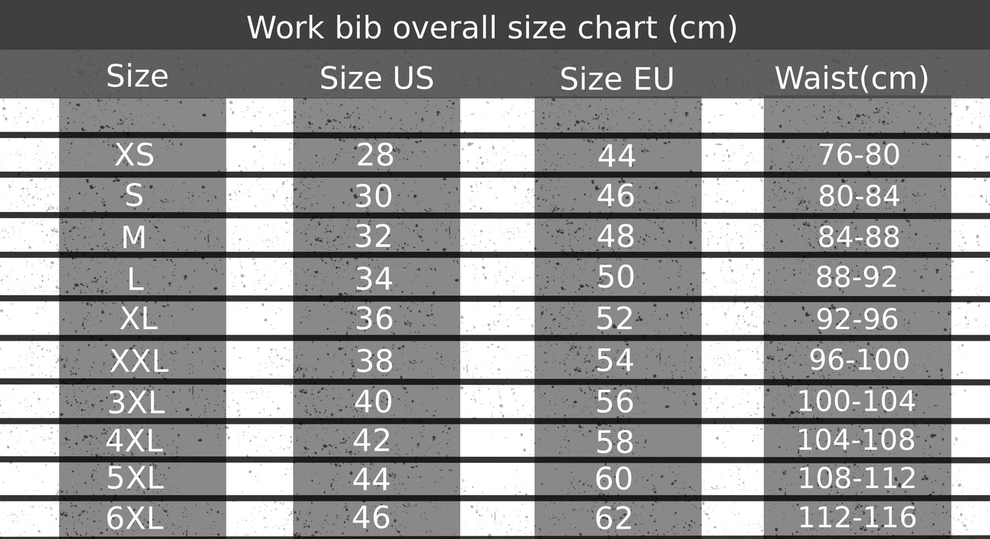 Work Bib Overall for carpenter,automotive,framing with Adjustable Straps and with grey inserts