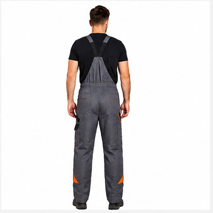 Work bib overall grey color with orange accents "Professional-grey"
