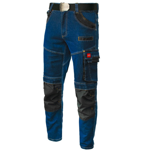 Work jeans trousers/with additional pockets. Work pants framing/farming/auto mechanic.